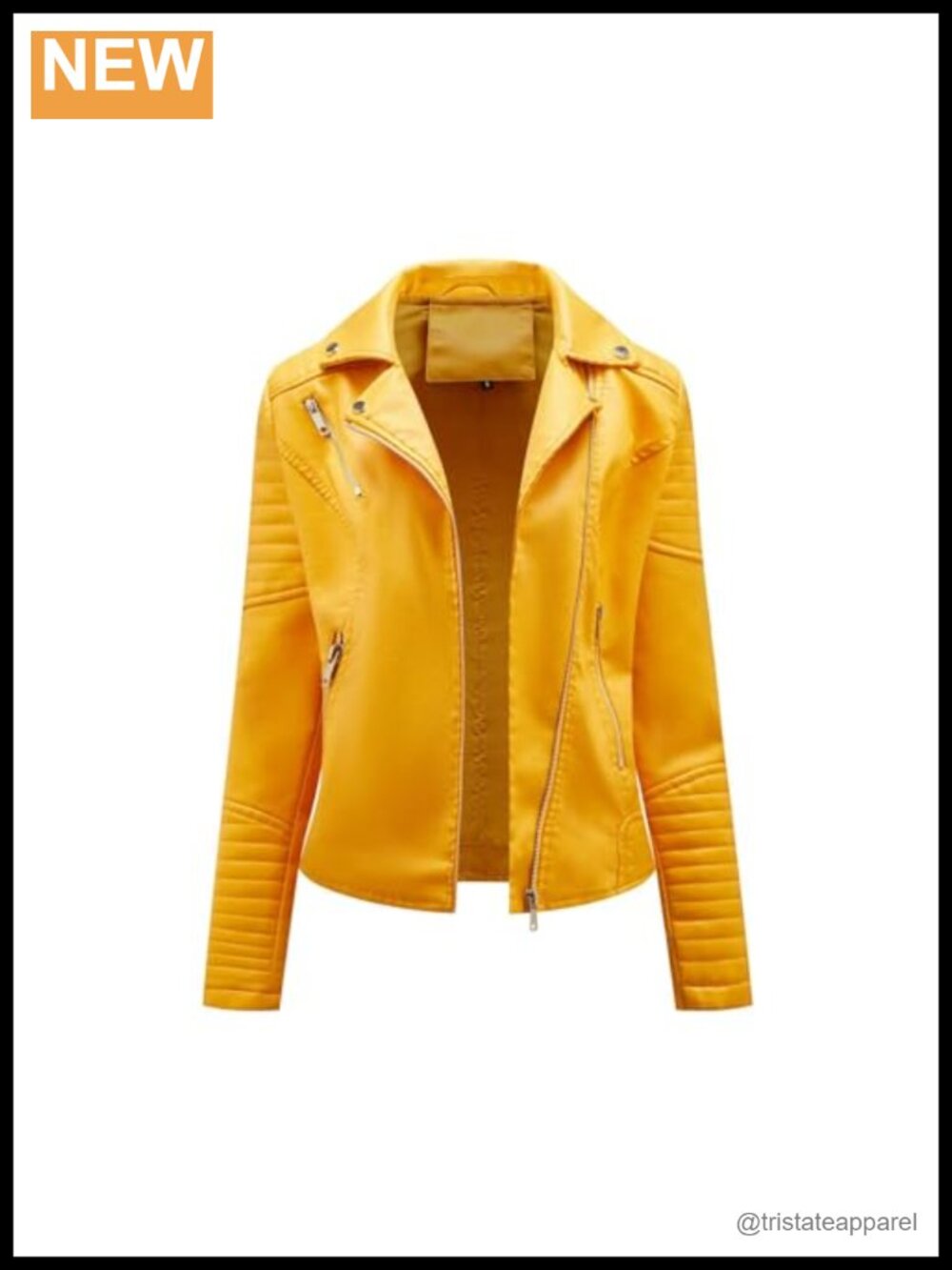 Faux Leather Moto Jacket Long Sleeve Biker Coat Casual Winter